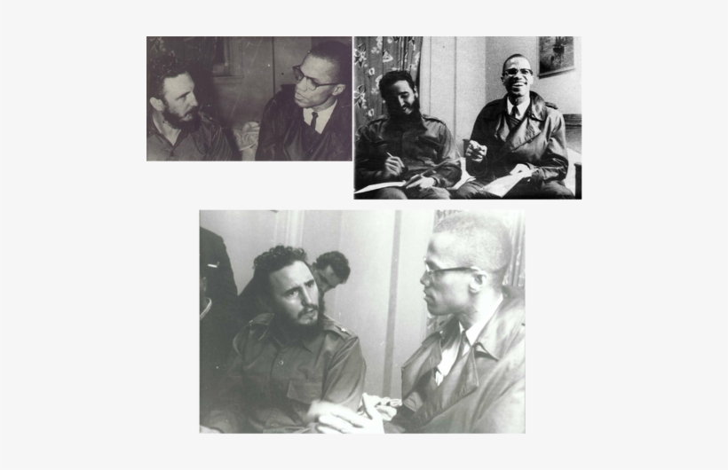 Black History - Malcolm X And Fidel Castro, transparent png #1746316