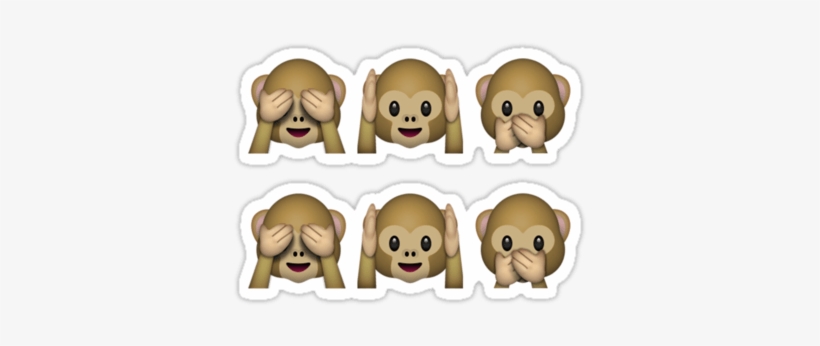 See No Evil, Hear No Evil, Speak No Evil Emoji ×2 Sticker - Monkey Emojis See No Evil, transparent png #1746992