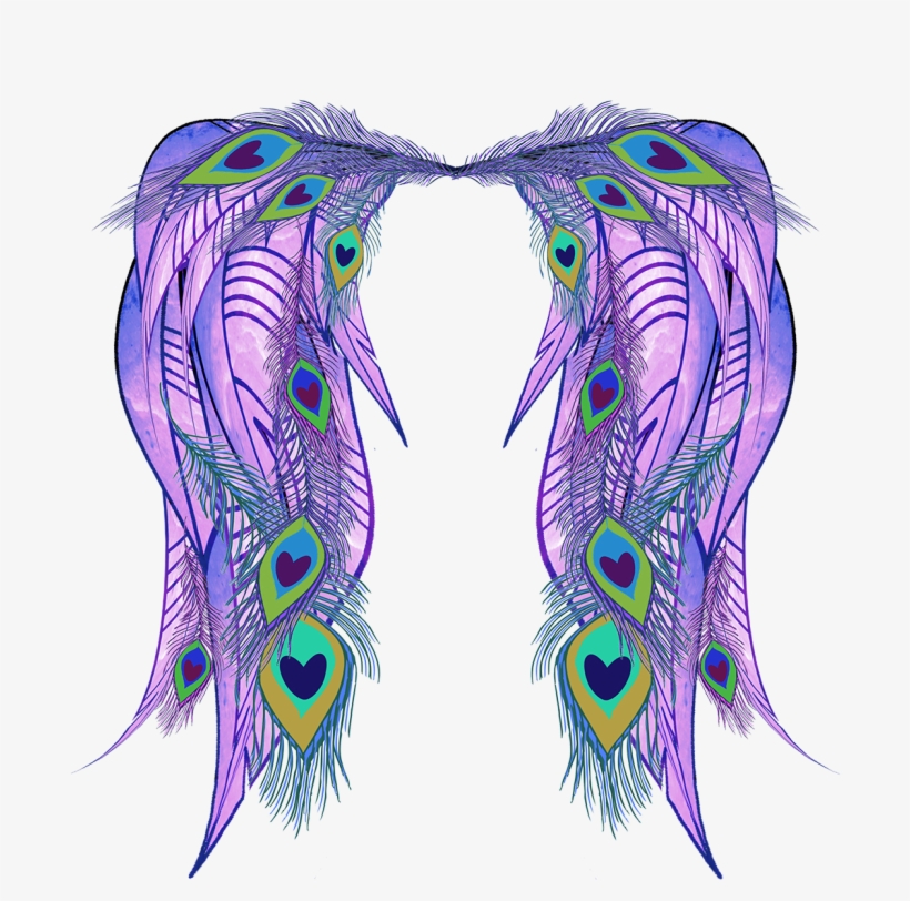 Peacock Feather Designs Png - Peacock Wings Drawing, transparent png #1747302