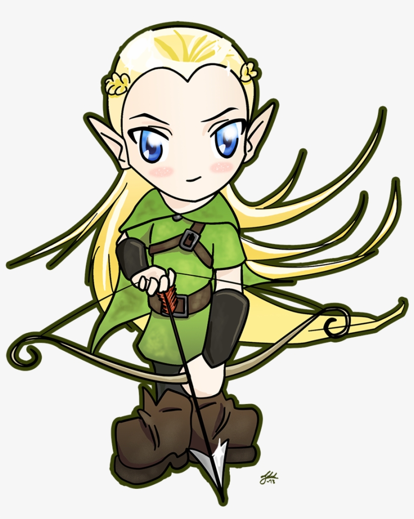 Image Library Library Legolas Chibi With Bow By Tildhanor - Chibi Senhor Dos Aneis, transparent png #1747950