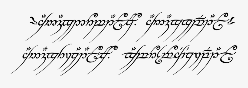 Lotr Drawing Tattoo - One Ring Inscription, transparent png #1748034