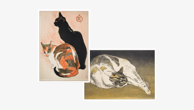 Steinlen Cats Assorted Notes - Two Cat Print, transparent png #1748721