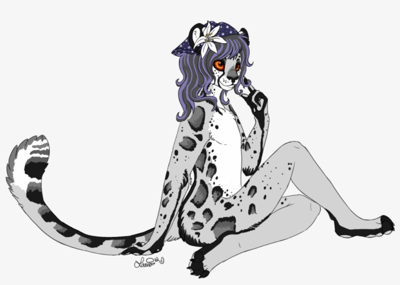 Drawn Snow Leopard Female - Anthro Tiger Female Furry, transparent png #1748725