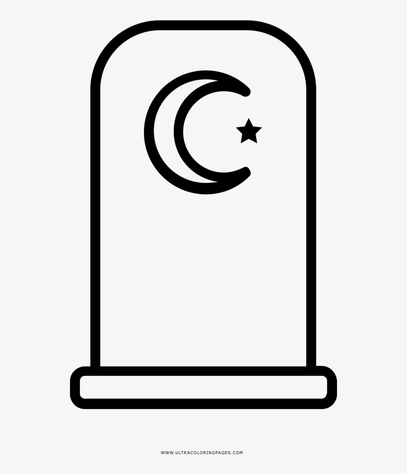 Blank Tombstone Coloring Page & Complete Guide Example - Drawing, transparent png #1750644