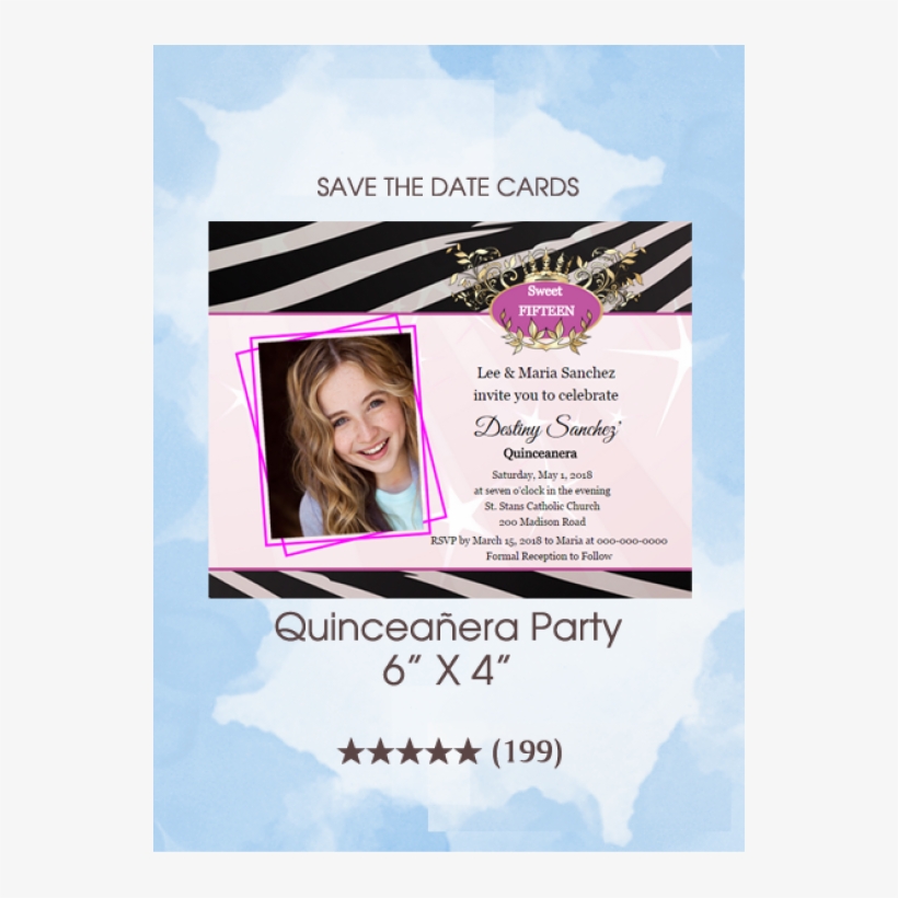Invitation Save The Date Quinceanera, transparent png #1751017