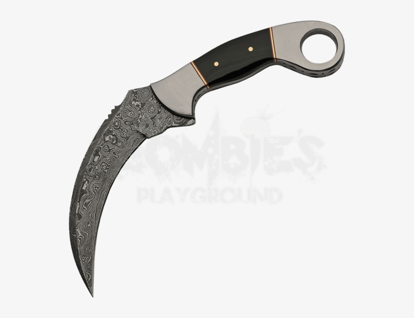 Damascus Karambit Knife - Blade, transparent png #1752655