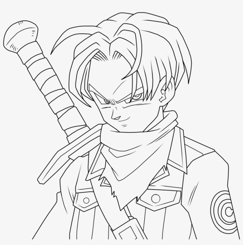 Future Trunks Profile Lineart By Brusselthesaiyan - Draw Future Trunks Dbs, transparent png #1753085