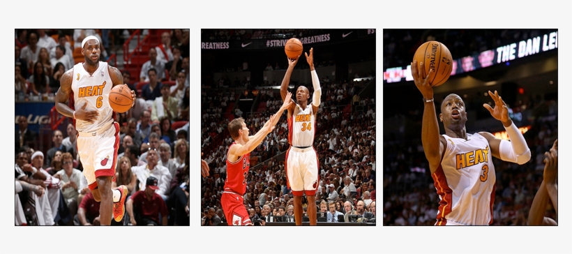 Lebron James, Ray Allen, Dwayne Wade - Miami Heat, transparent png #1753268