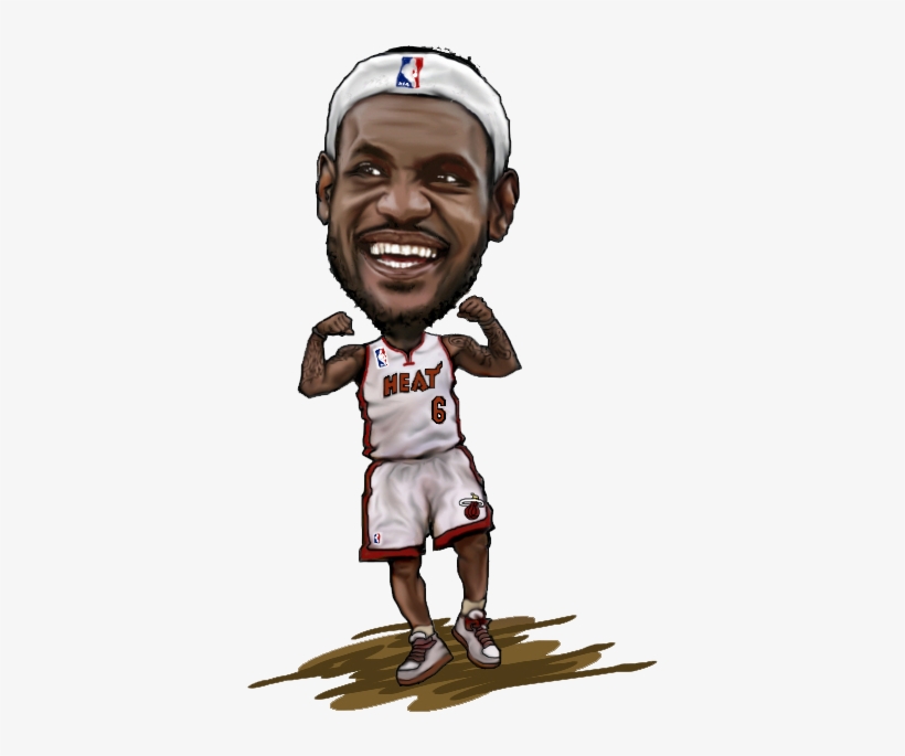 Caricaturas Lebron James - Lebron James Cartooned Funny, transparent png #1753429