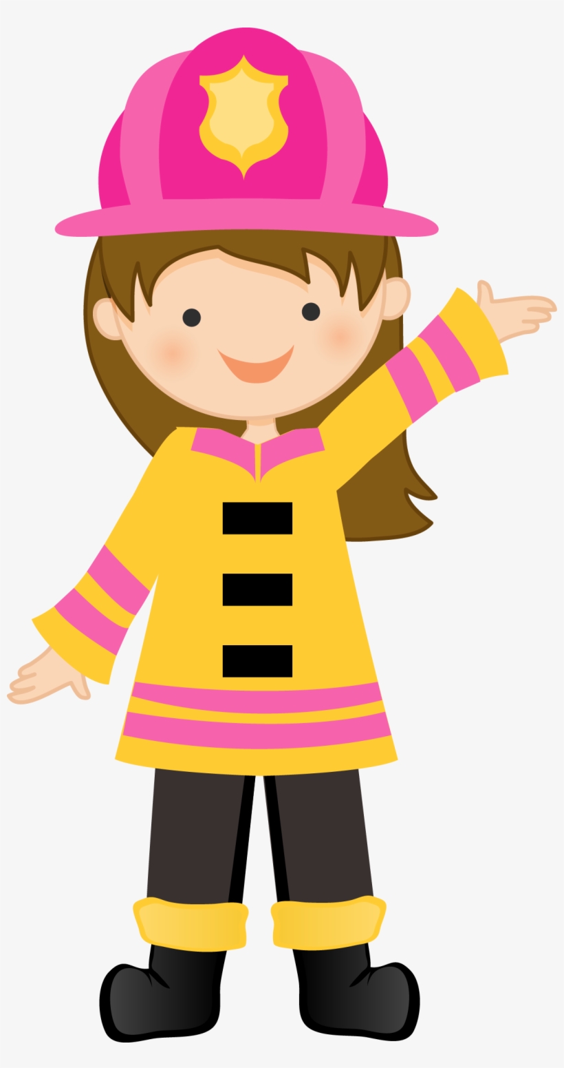 Bombeiros E Polícia - Girl Firefighter Clipart, transparent png #1753474