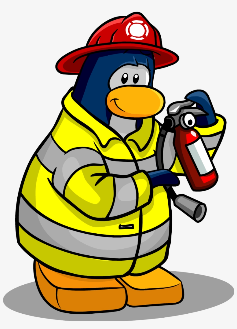 Fire Fighter Penguin - Club Penguin Fireman, transparent png #1753568