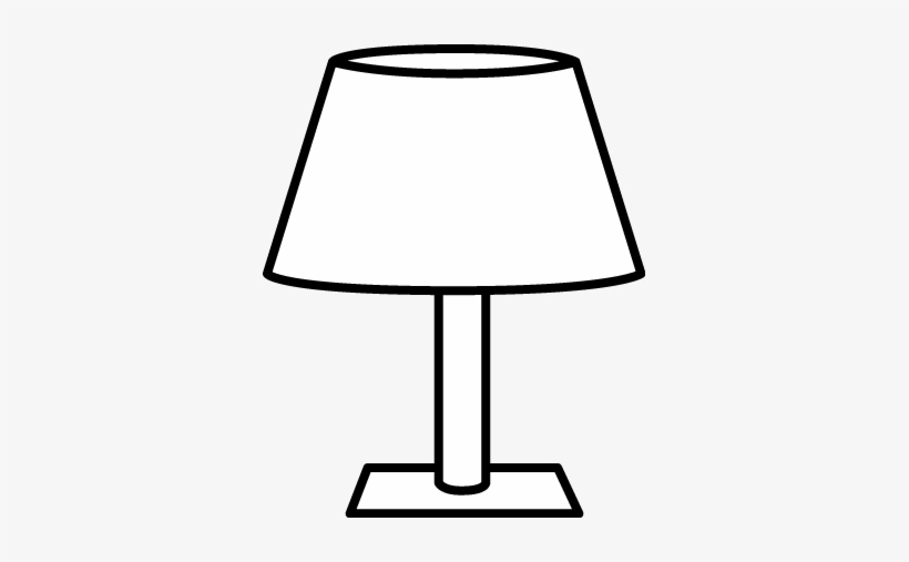 Lamp Clipart Floor Lamp - Table Lamp Black And White, transparent png #1753598