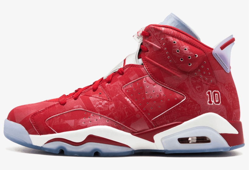 Air Jordan 6 Retro Varsity Red/varsity Red-white, transparent png #1753709