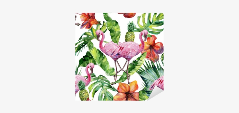 Watercolor Illustration Of Tropical Pink Flamingo Bird - Upstreet Graphite Pickleball Paddle Set Of 2, transparent png #1754238