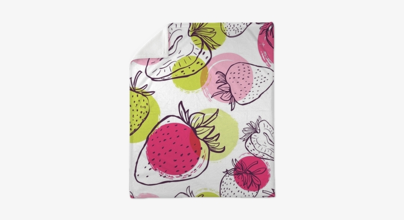 Vector Seamless Pattern With Strawberries And Colorful - Fondo Fresas Dibujo, transparent png #1754305