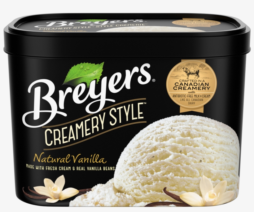 Breyers Creamery Style Natural Vanilla - Breyers Vanilla Bean Ice Cream, transparent png #1754780