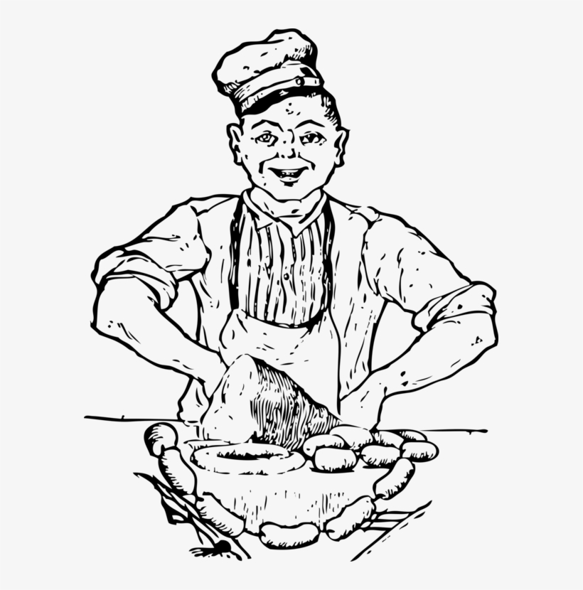 Butcher Paper Meat Market Butcher Knife Line Art - Butcher Black And White, transparent png #1756520
