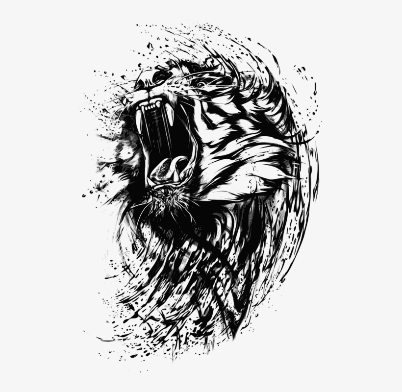 Free Vector Graphic Tiger Abstract Animal Wild Cat - Lion Sketches T Shirts, transparent png #1757015