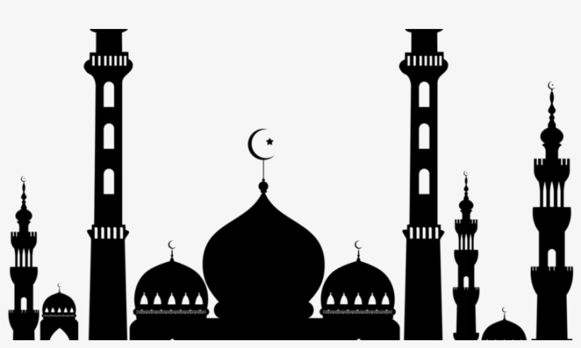 Silhouette Mosquée Clipart Mosque Clip Art - Eid Mubarak Masjid Png, transparent png #1757016