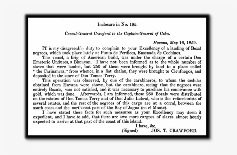 Letter From Joseph T Crawford To The Captain General - Captaincy General Of Cuba, transparent png #1758070