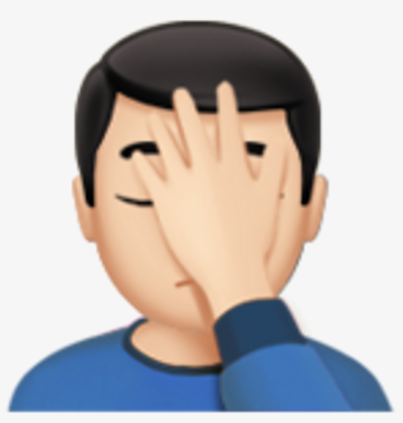 Facepalm Emoji Png - Male Facepalm Emoji Png, transparent png #1758164