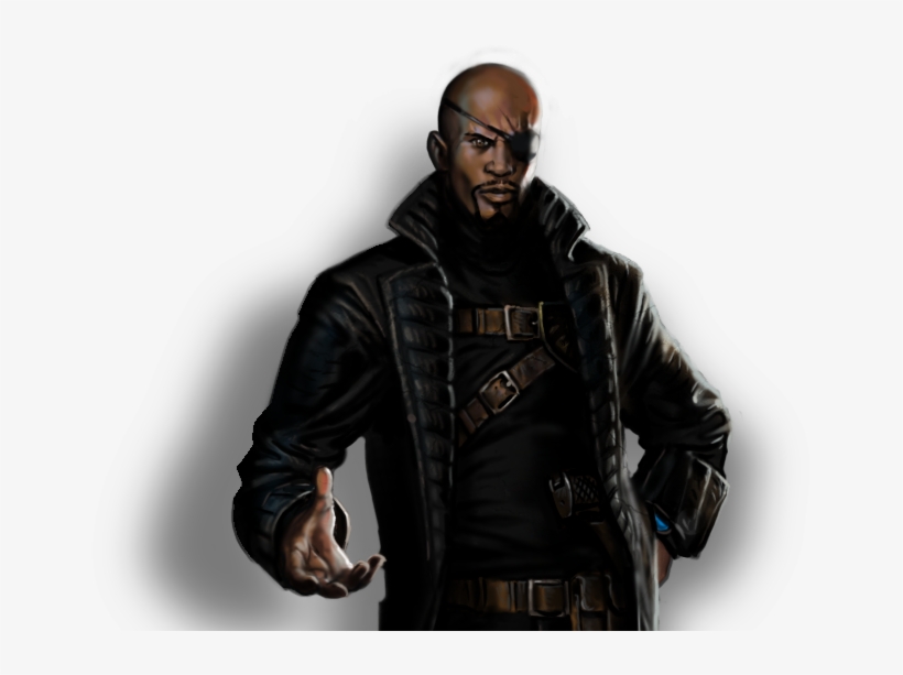 Nick Fury Portrait Art - Leather Jacket, transparent png #1758478