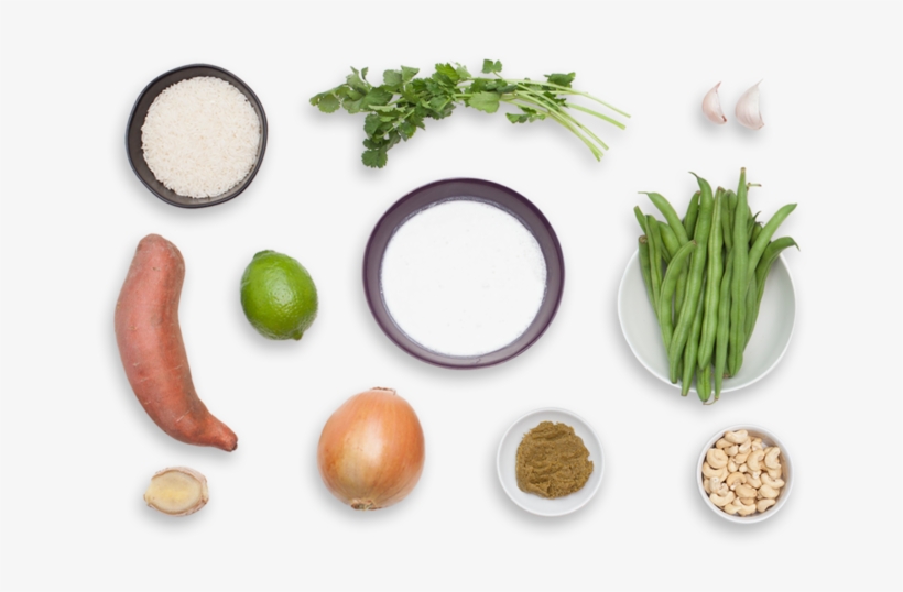 Thai Green Coconut Curry With Sweet Potato, Green Beans - Green Curry Ingredients, transparent png #1758829