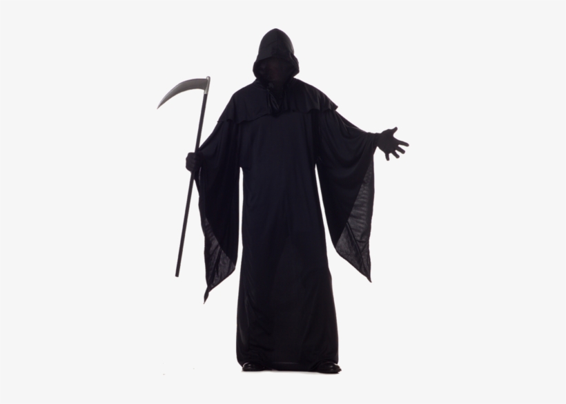 Bring Fear To Halloween With The Scary Adult Grim Reaper - Black Grim Reaper Costume, transparent png #1759098