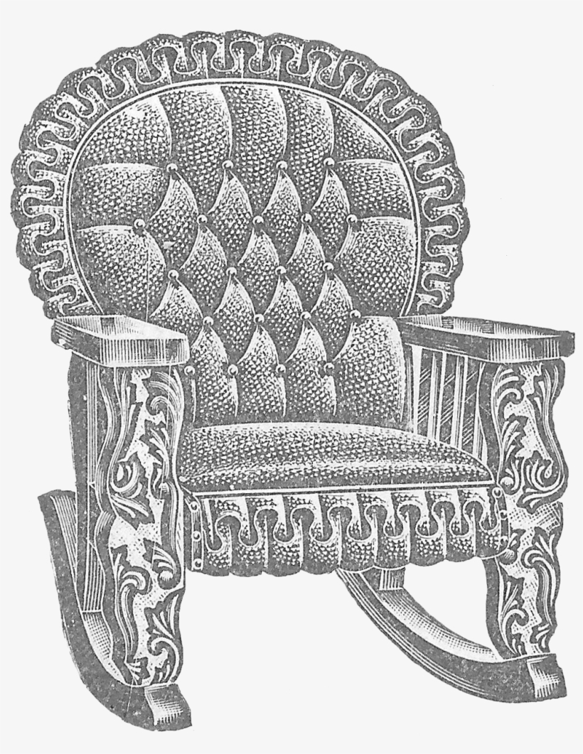 Antique Graphic 1911 Leather Rocking Chair Image - Furniture, transparent png #1759317