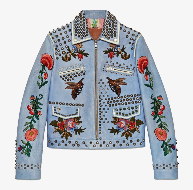 Zayn Malik On The Cover Of Dazed - Gucci Embroidered Leather Biker Jacket, transparent png #1759559