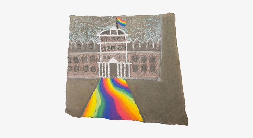 Rainbow Chalk Drawing Of Parrish Hall - Magill Walk, transparent png #1759910