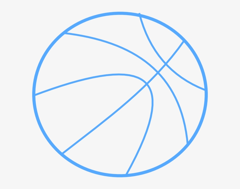 Blue Basketball Outline Clip Art At Clker - Blue Basketball Clip Art, transparent png #1759941