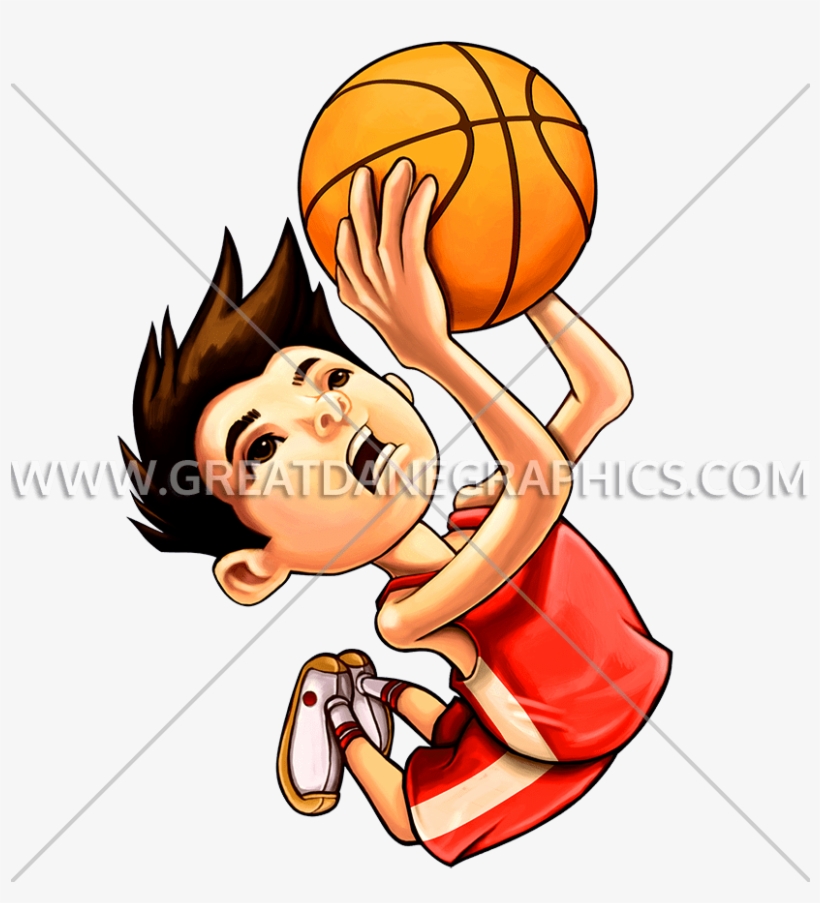 Kid Basketball Dunk - Crtoon Boy Playing Basketball, transparent png #1760120