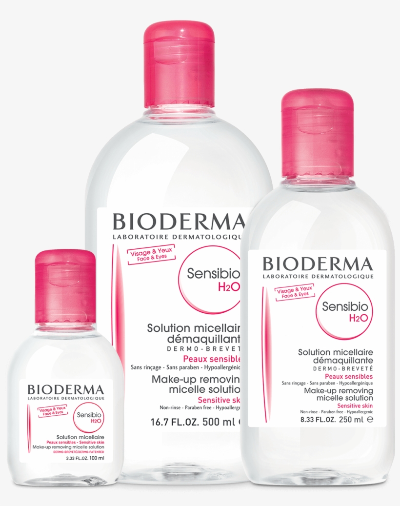 3 Sizes - Bioderma Sensibio H20 500ml, transparent png #1760468