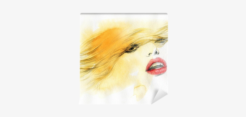 Beautiful Woman Face - Poster: Ismagilova's Beautiful Woman Face. Watercolor, transparent png #1761018