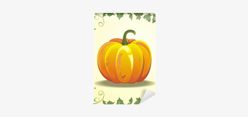 Thanksgiving Design Template With Pumpkin Wall Mural - Pumpkin, transparent png #1761176
