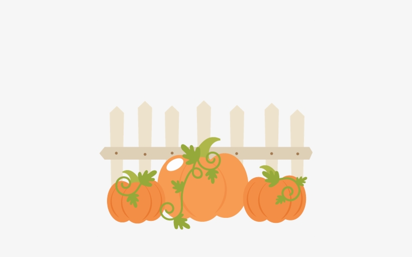 Pumpkins With Fence Svg - Cute Pumpkin Patch Clipart, transparent png #1761236