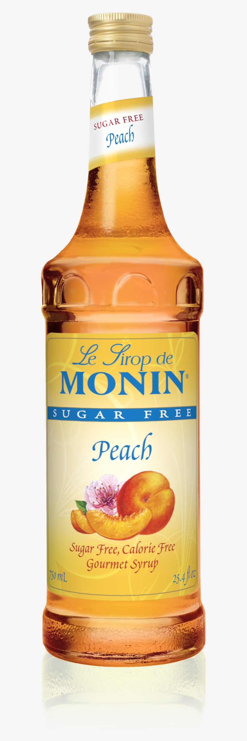 750 Ml Sugar Free Peach Syrup - Monin 750 Ml Sugar Free Peach Flavoring / Fruit Syrup, transparent png #1761459