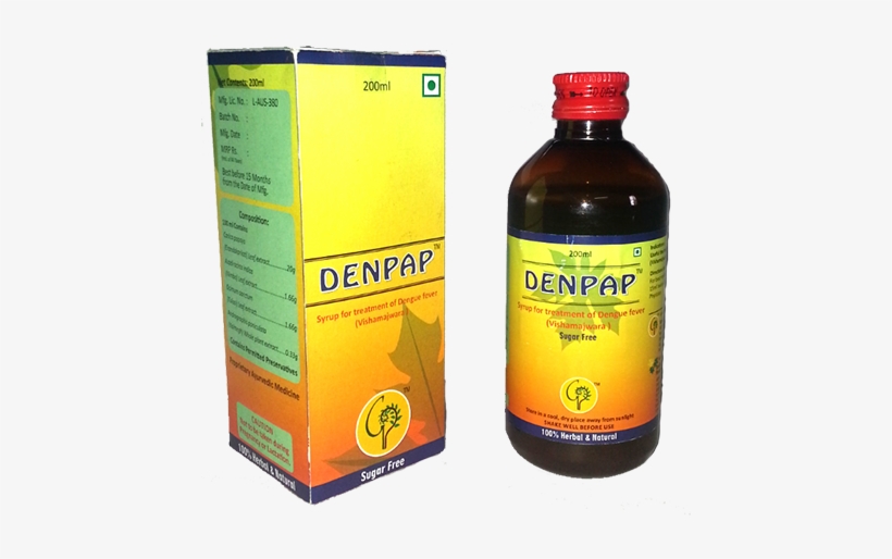 Dengue Denpap Syrup, 150 Ml - Bottle Of Medicine Syrup Png, transparent png #1761517