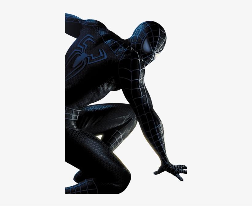 Black Spiderman - Black Suit Spiderman Poster, transparent png #1761616