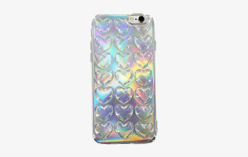 Itgirl Shop Holographic Layer Transparent Hearts Case - Aesthetic Phone Case Png, transparent png #1761985