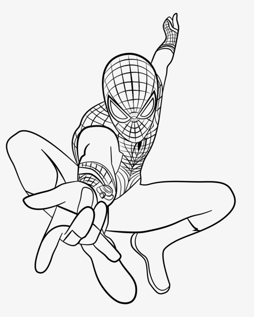 Spiderman Line Art - Coloring Book, transparent png #1762014