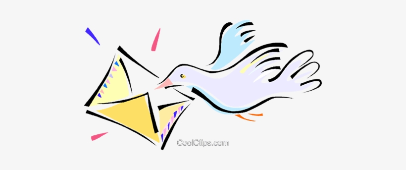 Carrier Pigeon With Mail Envelope Royalty Free Vector - Pombo Com Carta Png, transparent png #1762399