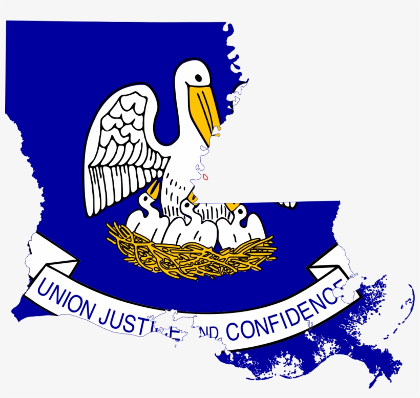 Flag-map Of Louisiana - Louisiana State Flag, transparent png #1762887