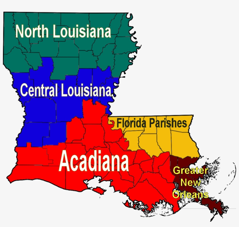 Louisiana Regions Map, transparent png #1762893