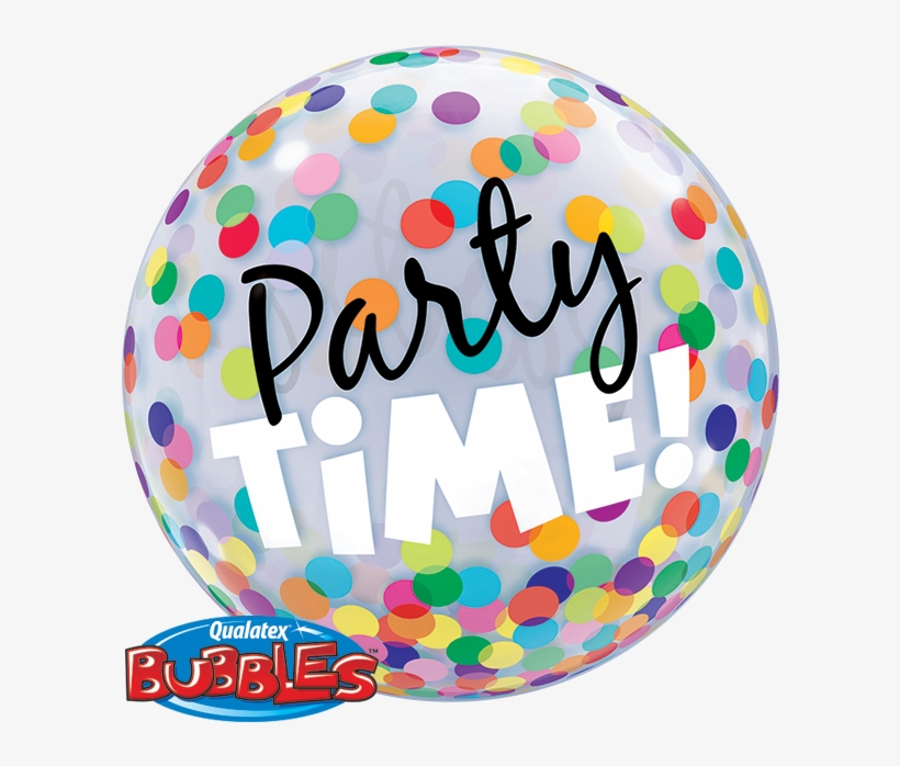 Party Time Bubble Balloon - Party Balloons And Confetti Png, transparent png #1763280