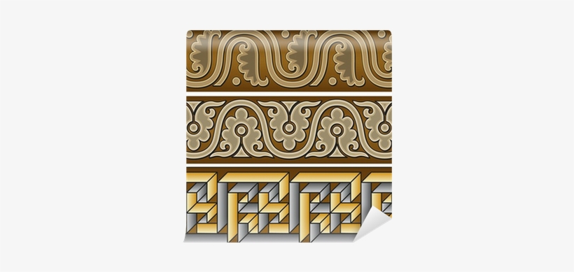 Abstract Vector Seamless Old-styled Ornate Border Wall - Motif, transparent png #1763363