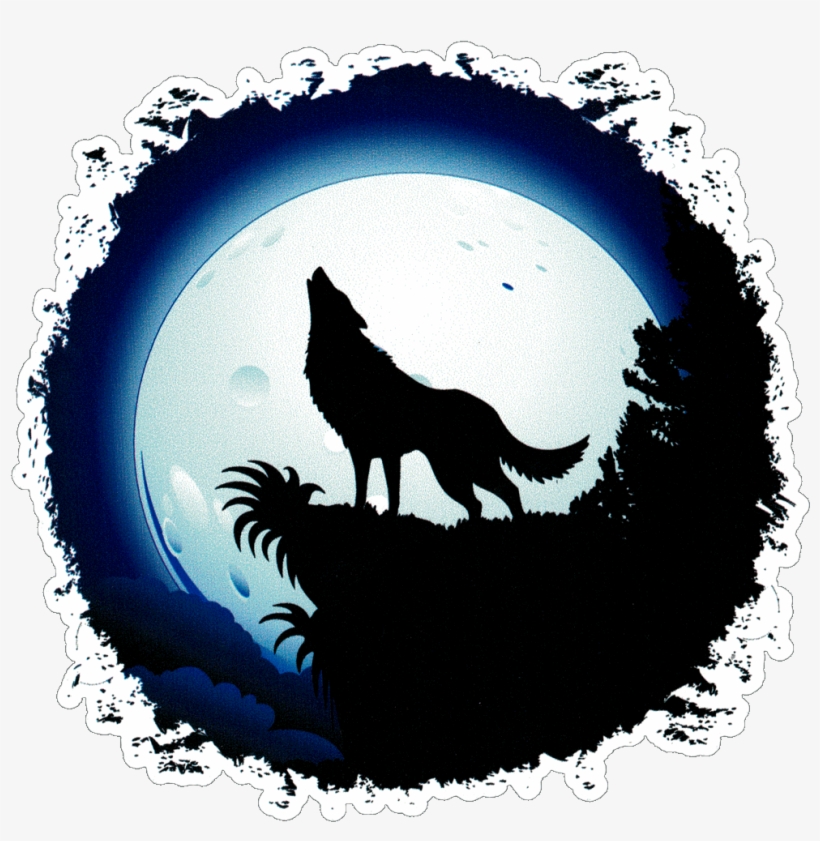 Full Moon Wolf - Wolf Howling Easy Drawing, transparent png #1764166