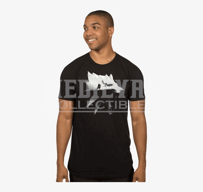 Witcher 3 Wolf Silhouette Mens T Shirt - Ginger Ninja Trickster T Shirt, transparent png #1764229