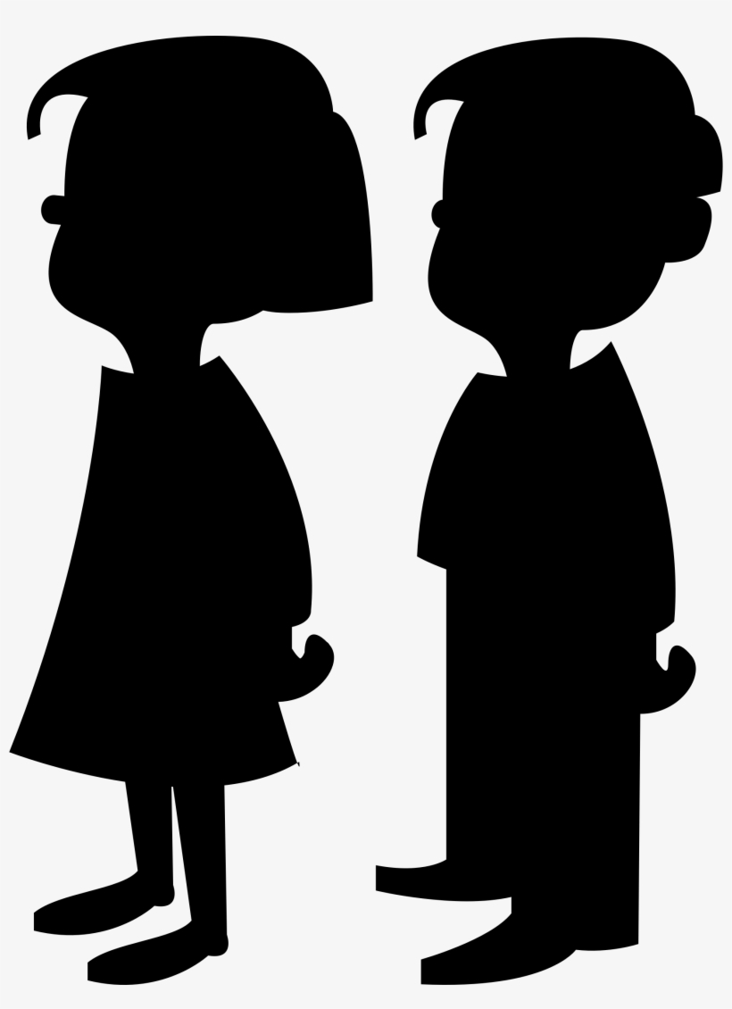 Big Image - Boy And Girl Clipart Silhouette Png, transparent png #1764609